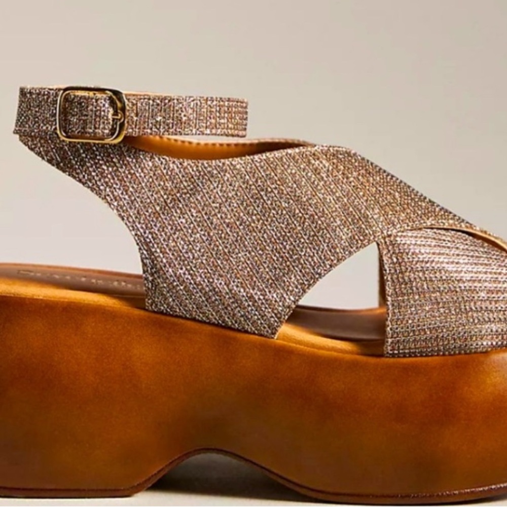 Gold Women's Platform Sandals anthropology